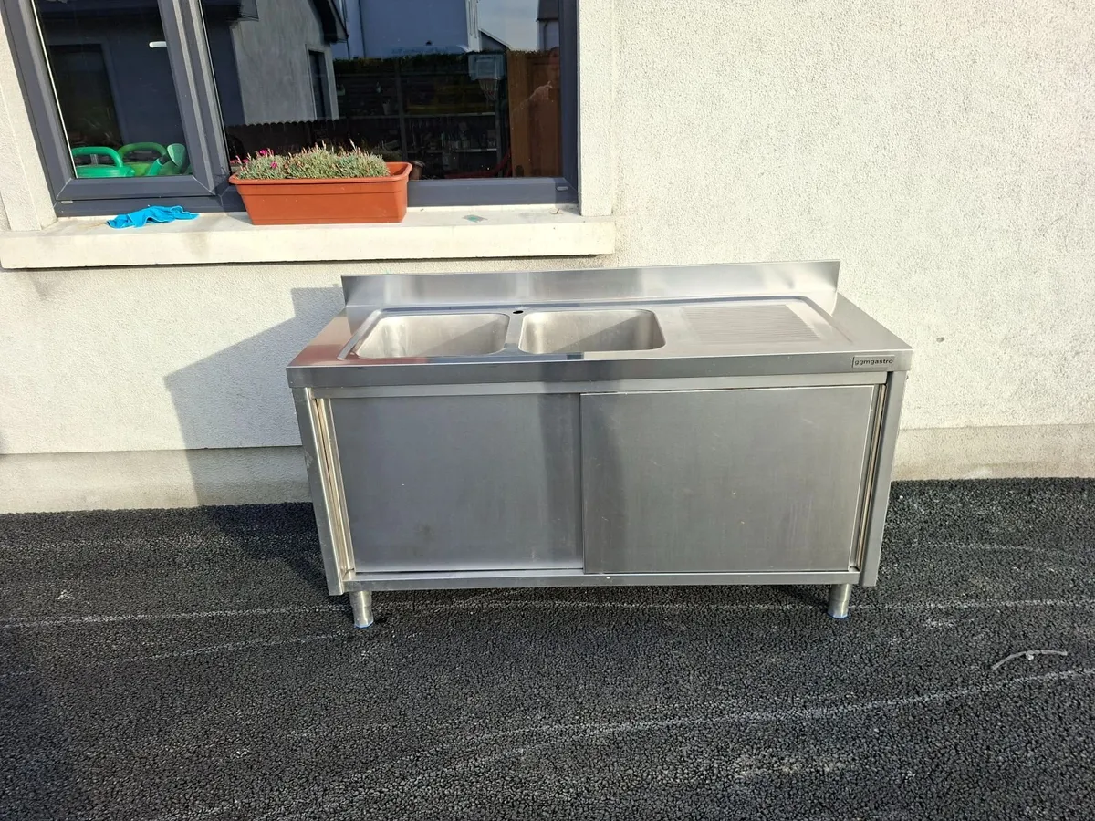 Stainless Steel freestanding double sink - Image 1