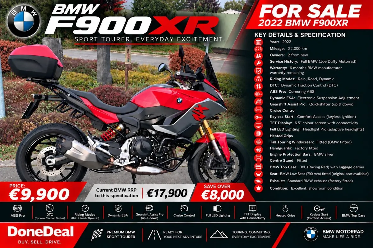 2022  F 900 XR F900XR-Fully Loaded–BMW Warranty - Image 1