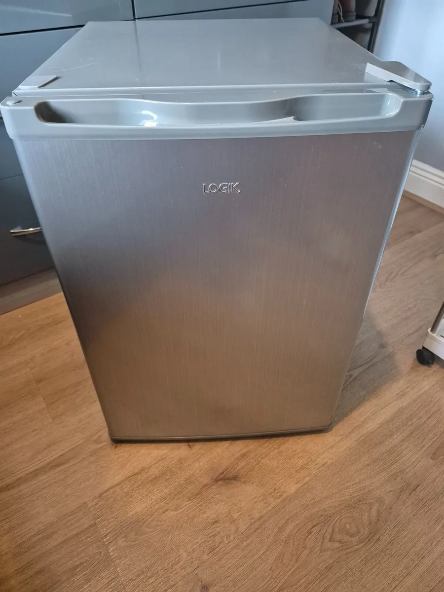 Silver Logik mini fridge. - Image 1
