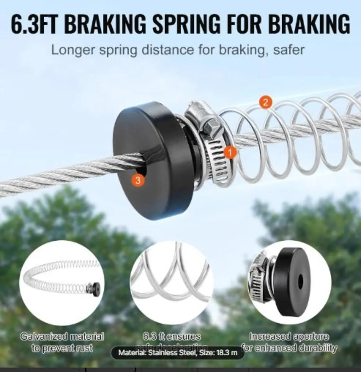 Zipline Kit for Kids and Adult, 60 ft Zip Line Kit - Image 2