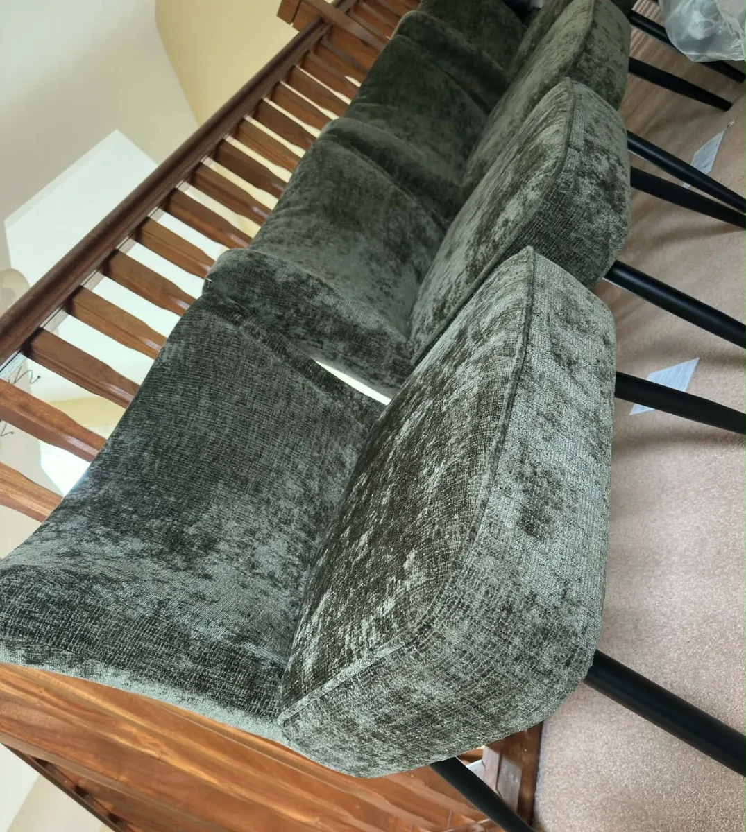 Good Quality Chenille Chairs - Set of 6 - Image 4