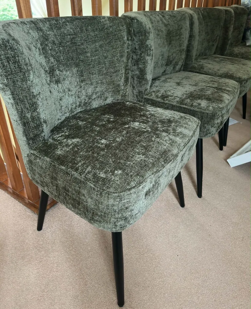 Good Quality Chenille Chairs - Set of 6 - Image 1