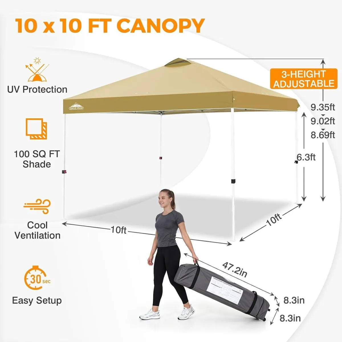 3x3 M Pop Up Canopy Tent - Image 3