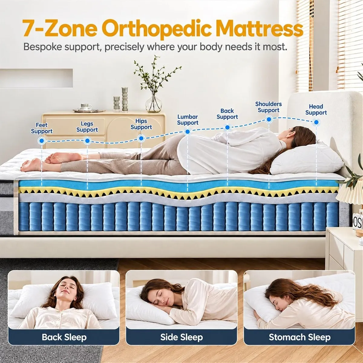 Mattress Hybrid Mattresses in a Box with Memory - Image 4