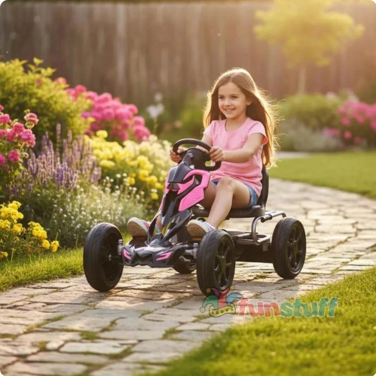 Thunder Eva Rubber Wheel Go Kart Pink