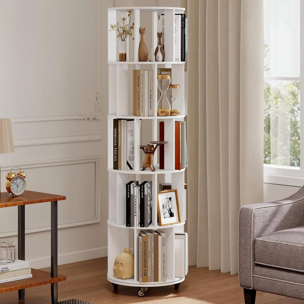 5-Tier Rotating Bookshelf - Image 1