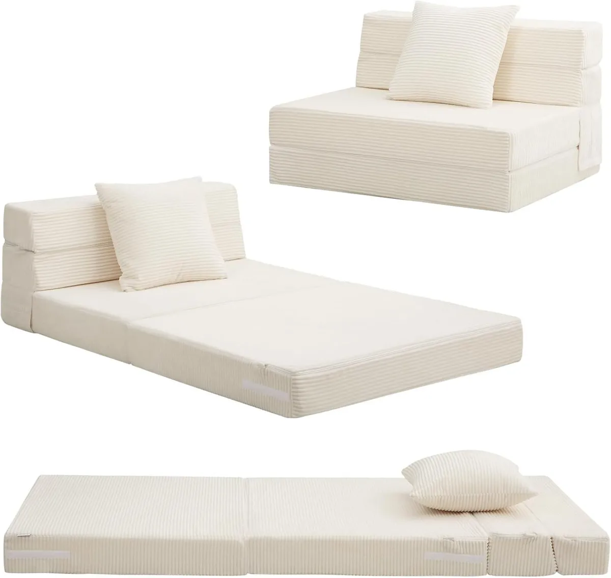 Folding Mattress Corduroy Fold Out Sofa Bed - Image 1
