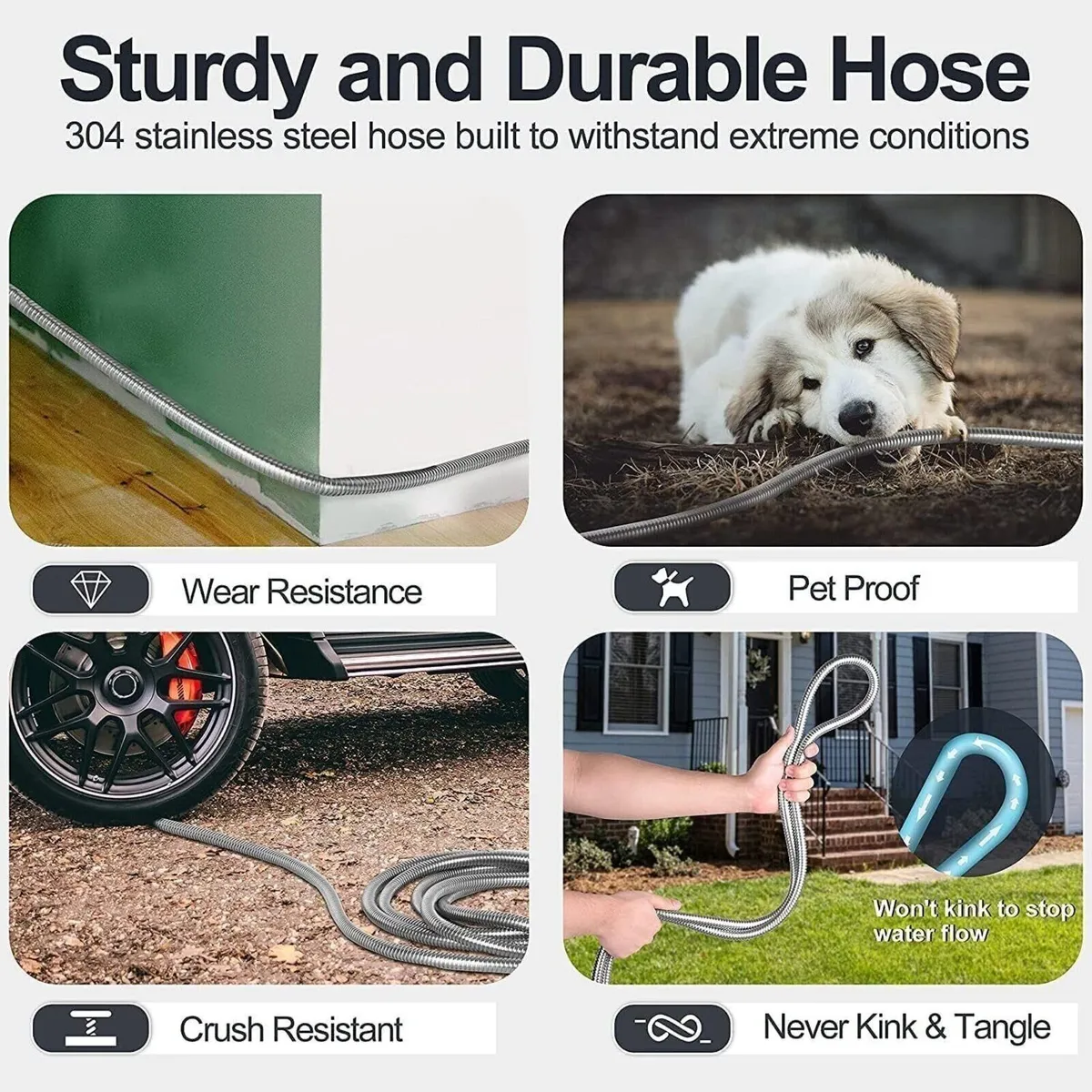 100ft Stainless Steel Garden Hose - Image 2