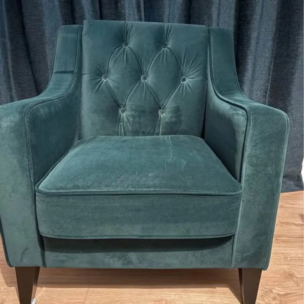 Dark green velvet armchairs - Image 1