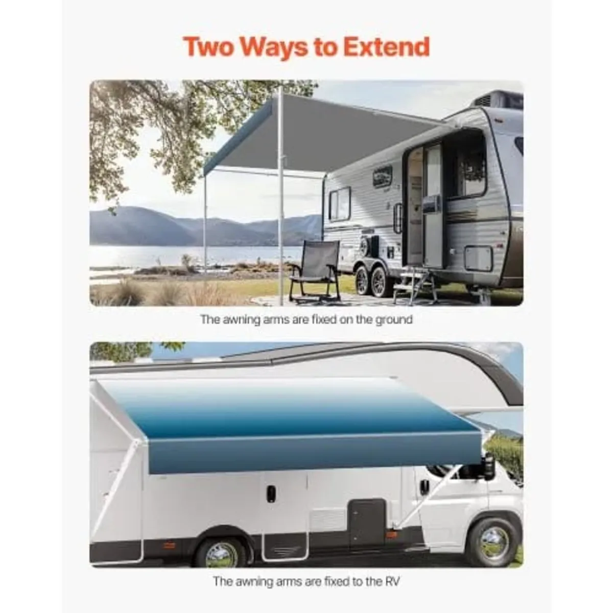 Manual RV Awning Complete Kit, 15' Retractable Awn - Image 2