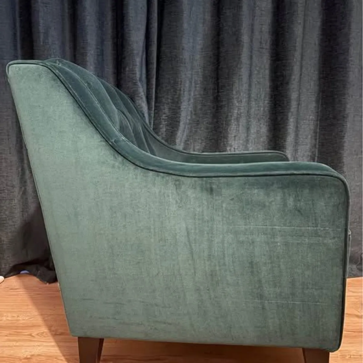 Dark green velvet armchairs - Image 3