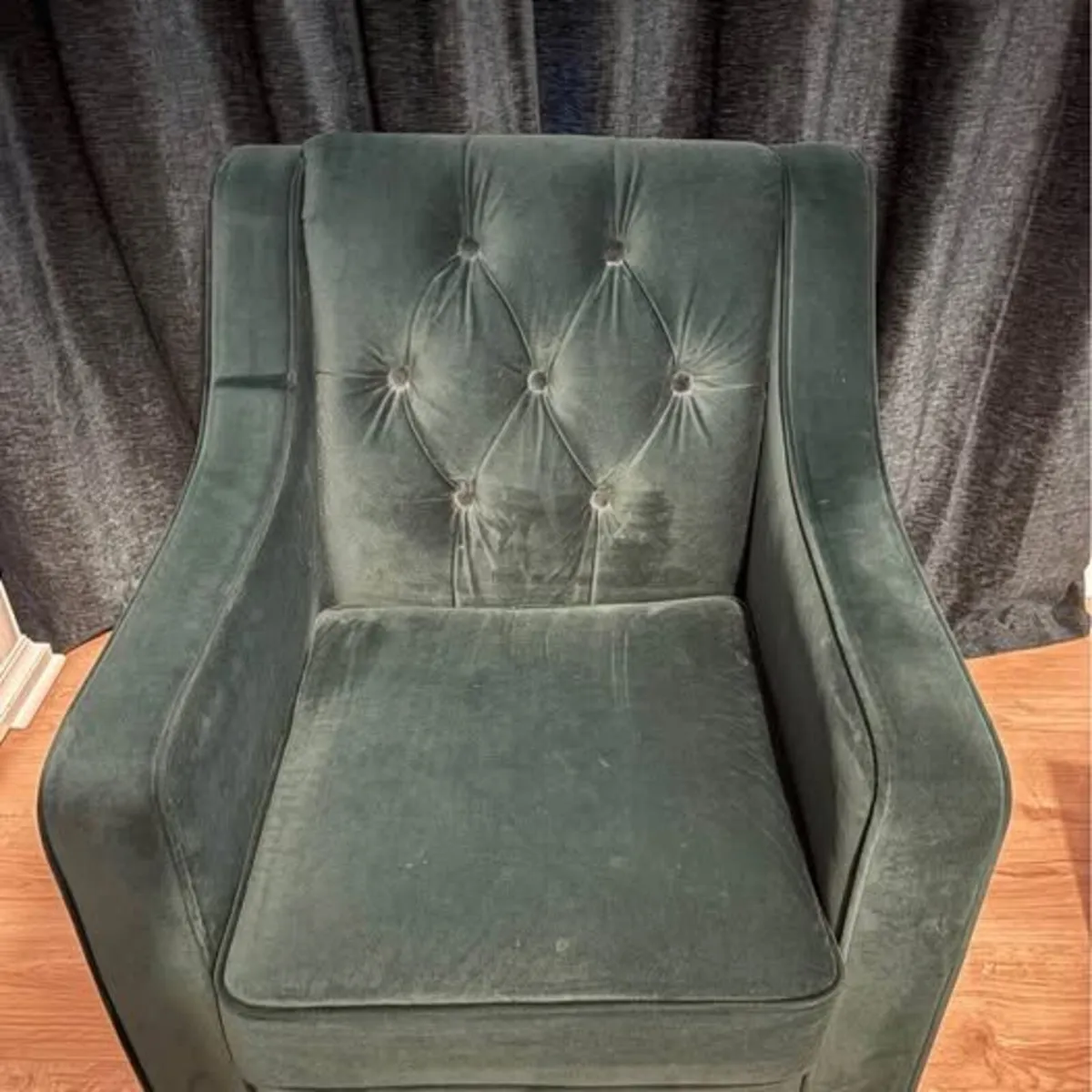 Dark green velvet armchairs - Image 2