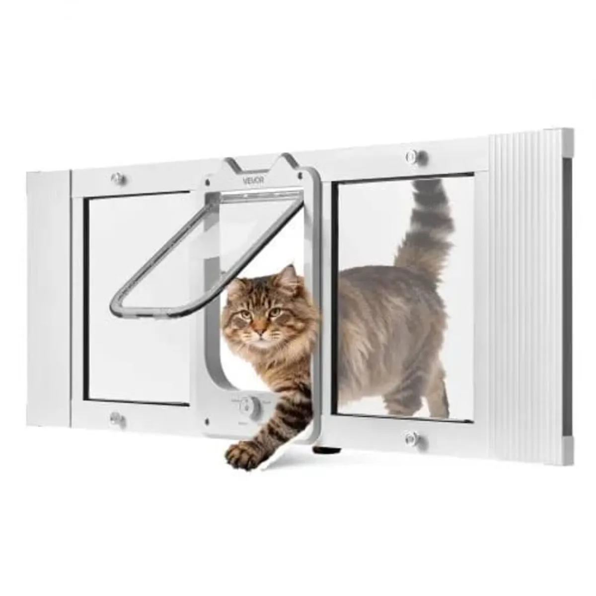 Cat Door for Window, Adjustable to Fit Window Widt - Image 1