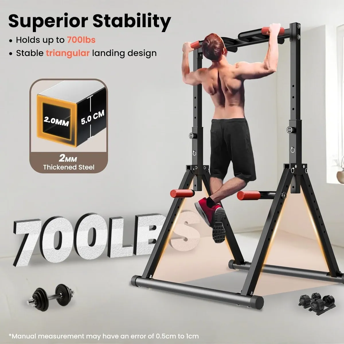 Power Tower Pull Up Dip Station Foldable Bar - Image 4