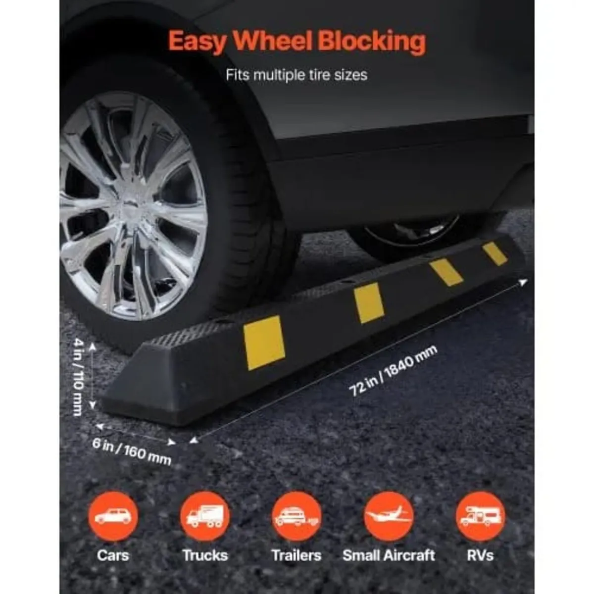 Parking Stopper, 1840 mm 2 Pcs Heavy Duty Parking - Image 2