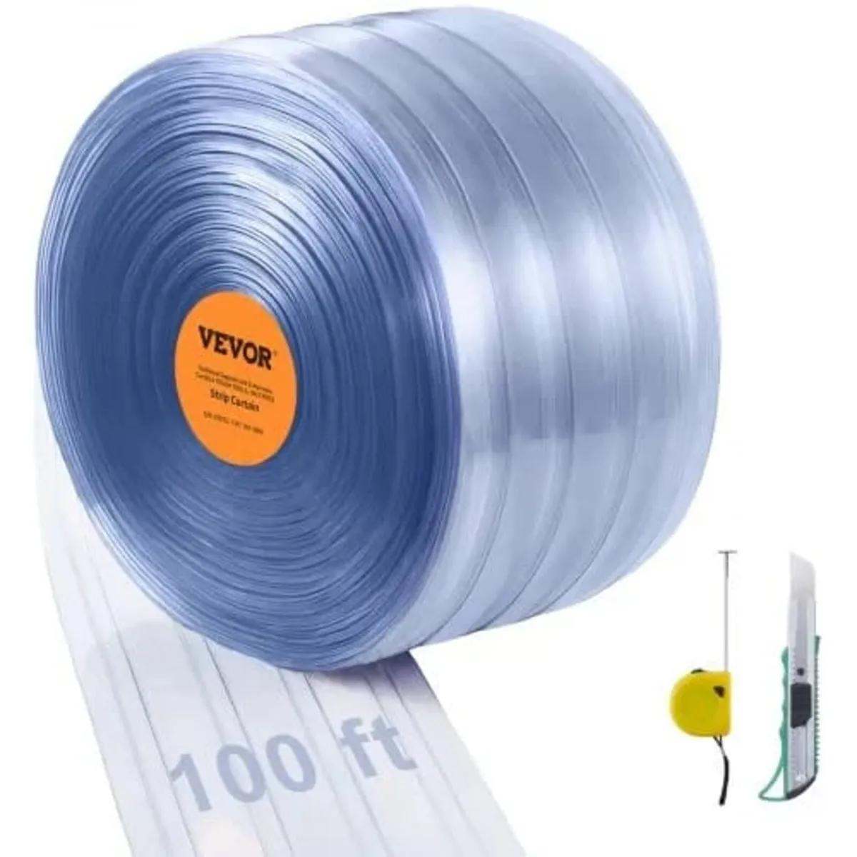 Strip Curtain, 100' Length x 12" Width x 0.12" Thi - Image 1