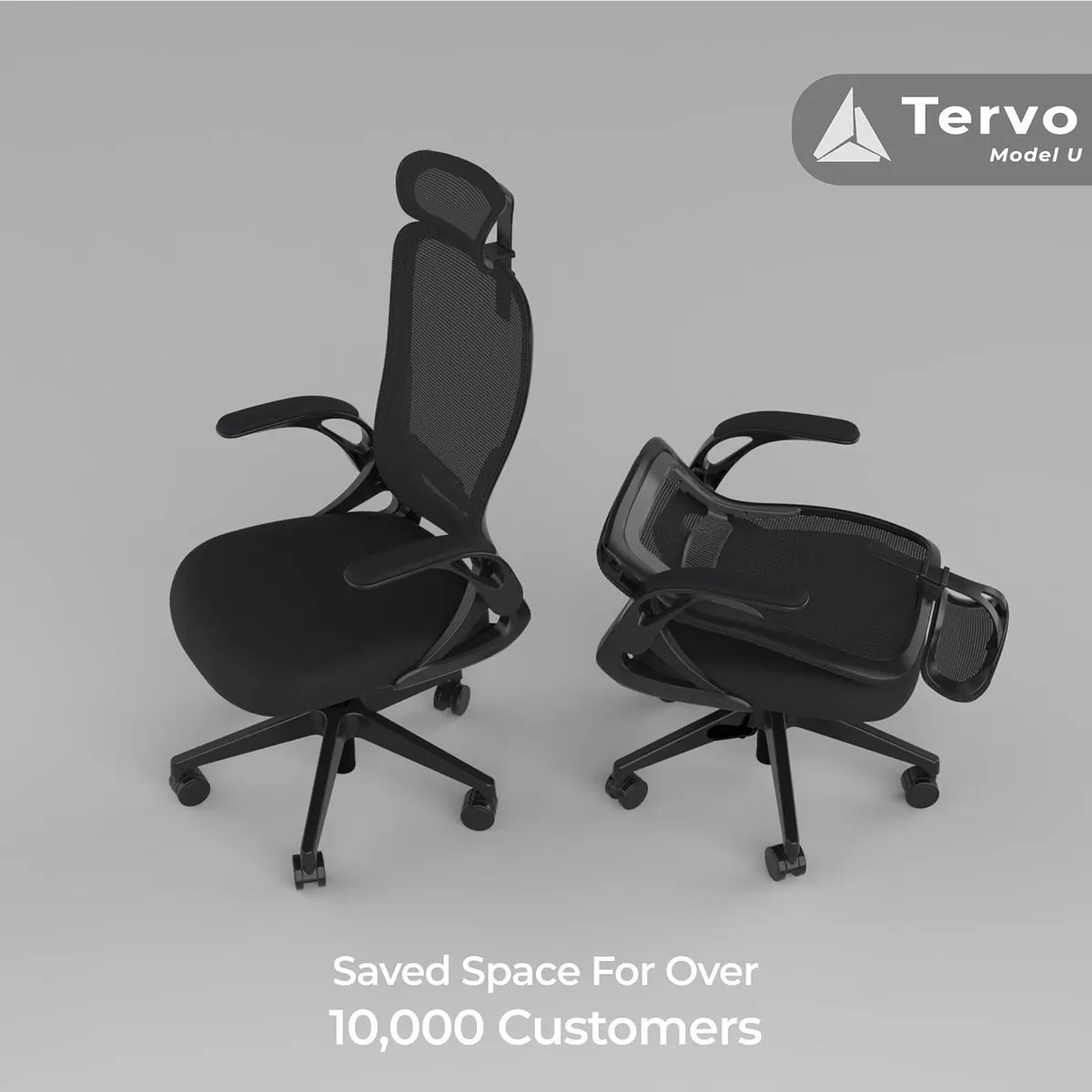 Model U Folding Office Chair Ergonomic Design - Image 4