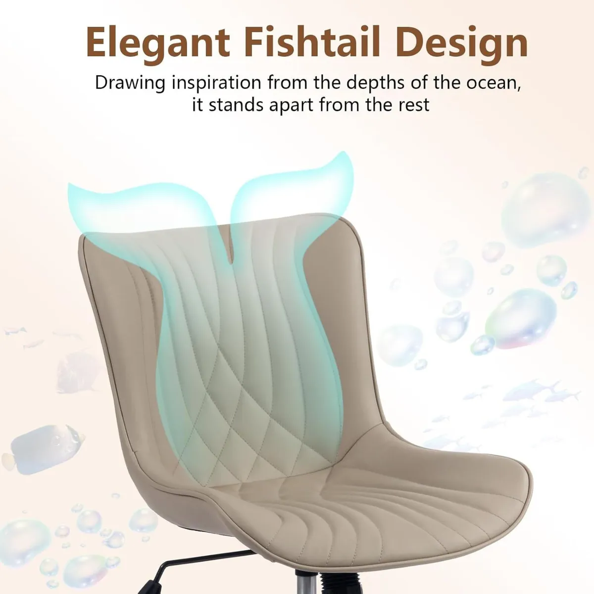 Office Chair Adjustable Ergonomic Desk Armless PU - Image 3