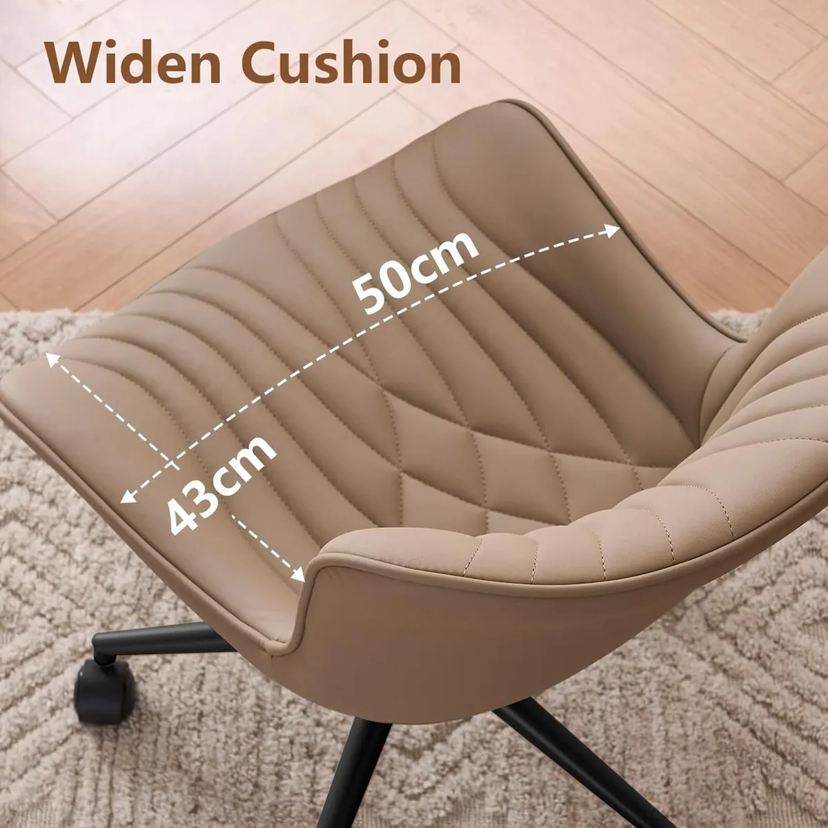 Office Chair Adjustable Ergonomic Desk Armless PU - Image 2