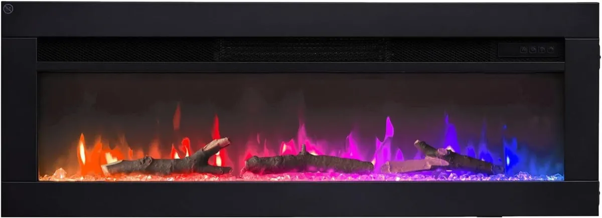 36" Media Wall Electric Fire Mounted Fireplace - Image 1