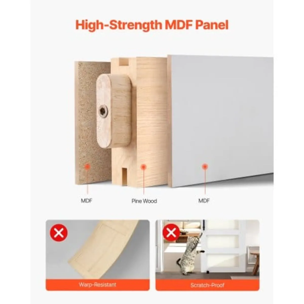 Sliding Barn Door, 914 x 2134mm, High-Strength MDF - Image 2