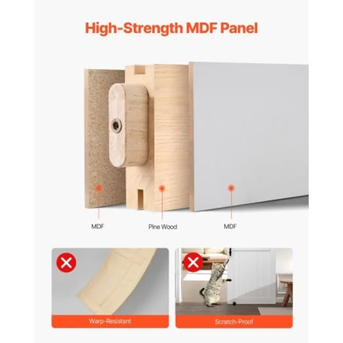 Sliding Barn Door, 914 x 2134mm, High-Strength MDF - Image 2