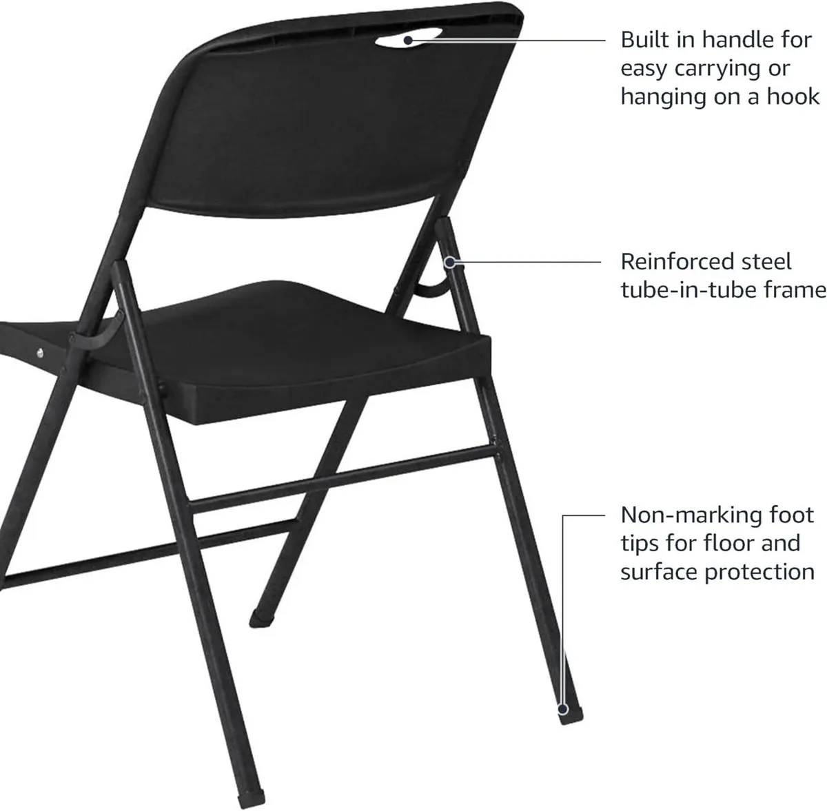 Plastic Metal Foldable Chairs (Set of 4) - Image 4