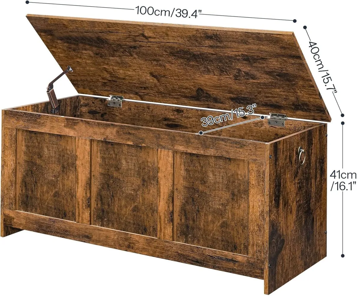 Storage Chest Wooden Bench Blanket Box Storages - Image 3