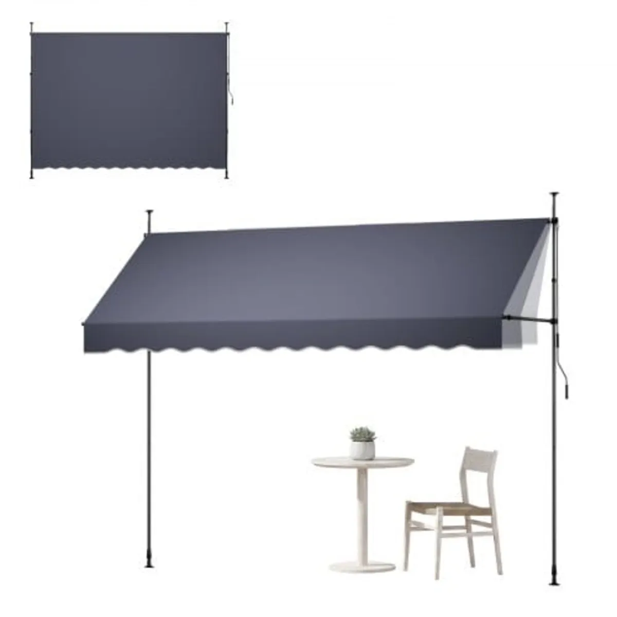 Manual Retractable Awning, 350 cm Outdoor Retracta - Image 1
