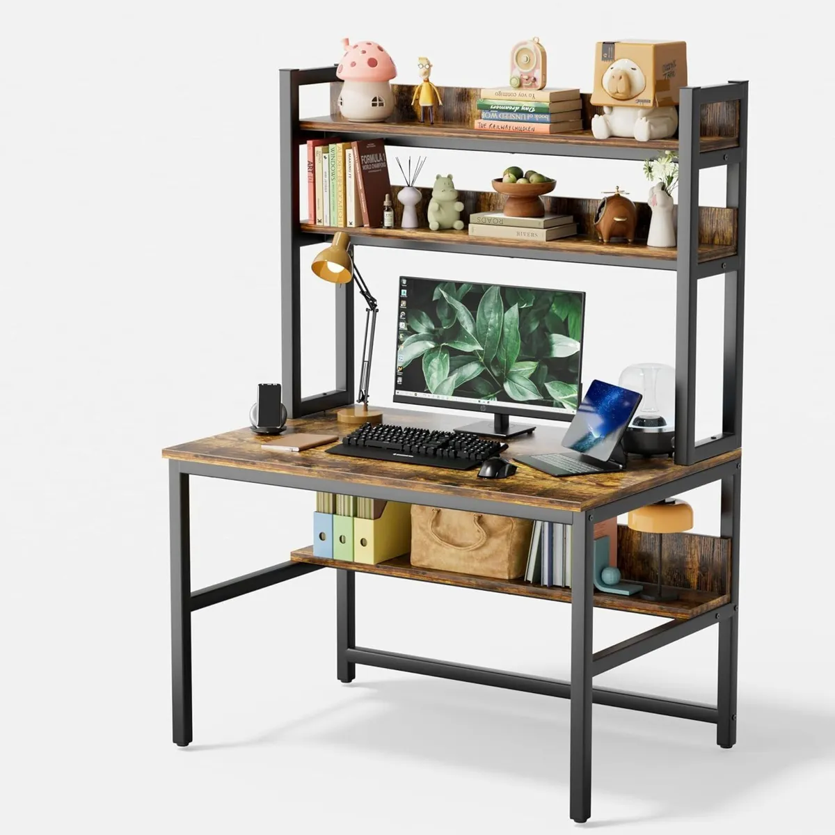 Desk with Shelves Work Storage Home - Image 1