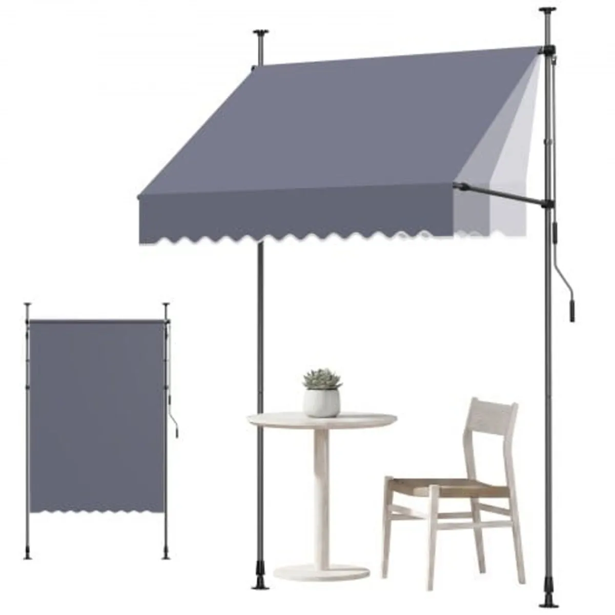 Manual Retractable Awning, 150 cm Outdoor Retracta - Image 1