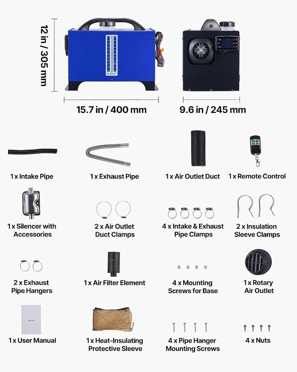 Diesel Heater 8KW 12V/24V with Remote Control - Image 1