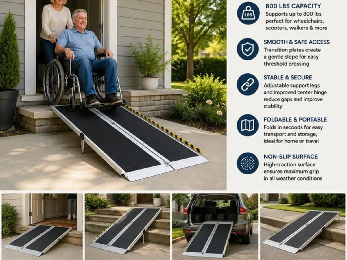 Portable Wheelchair Ramp, 7 ft 800 lbs - Image 3