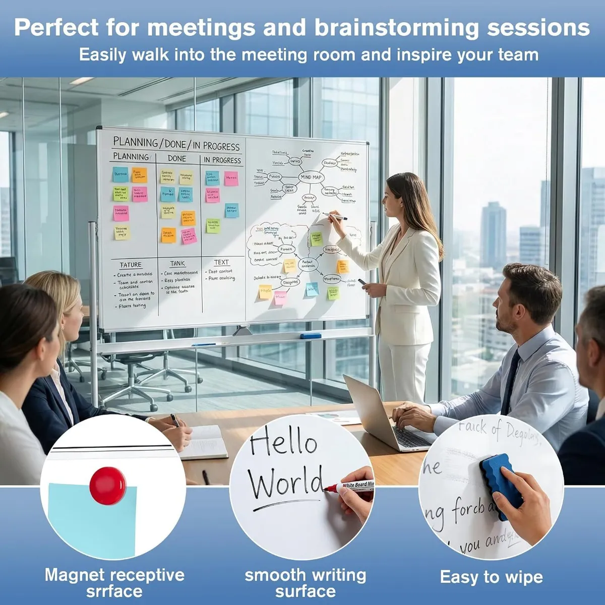 Double Sided Whiteboard with Stand - Image 4