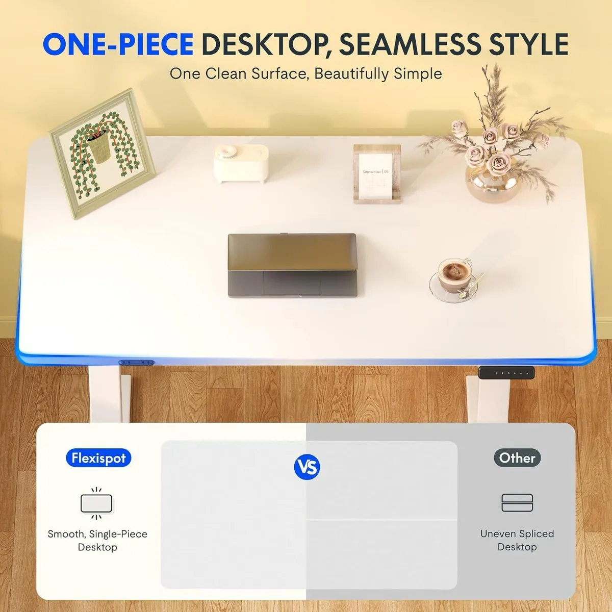 E1 Electric Standing Desk One Piece Height - Image 4