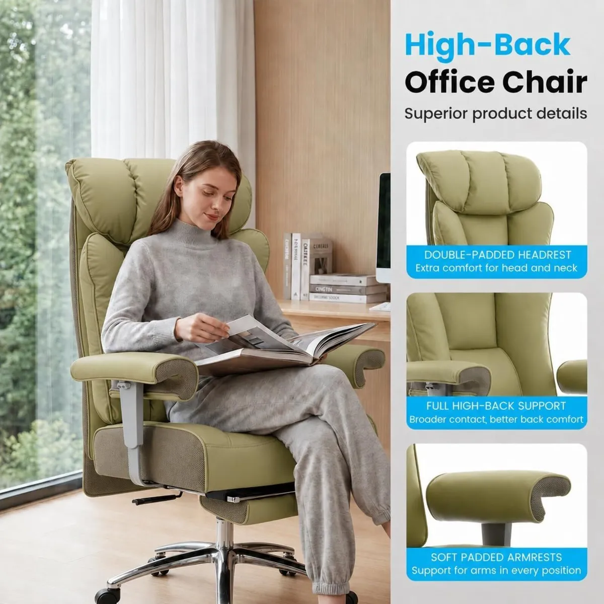 Desk Office Chair Big and Tall Ergonomic Executive - Image 4