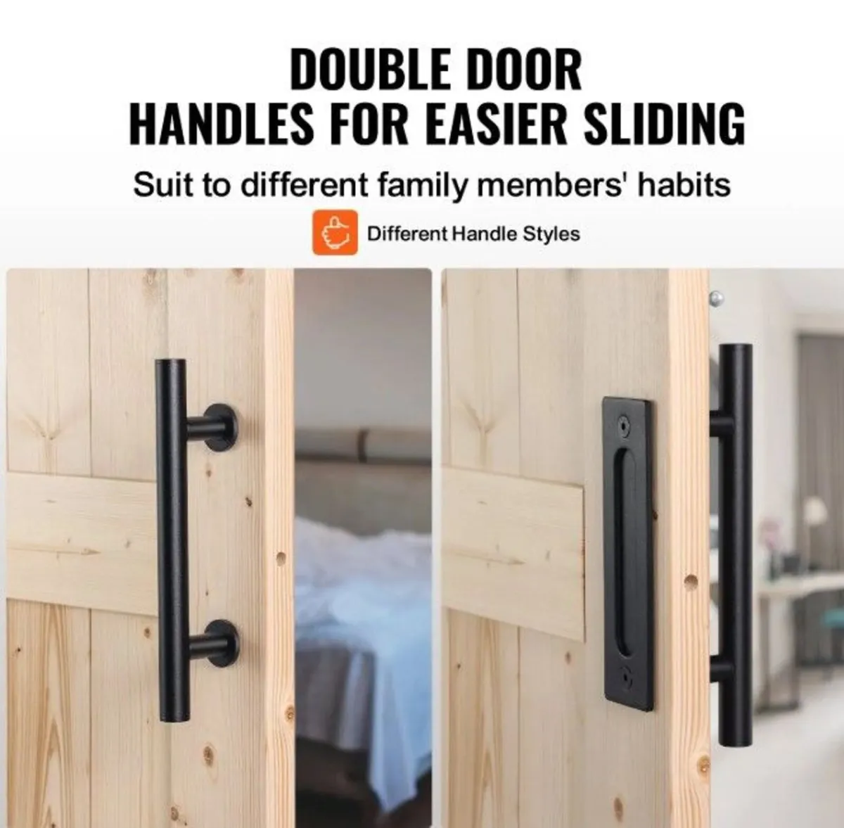 42 x 84 Inch Wooden Sliding Barn Door with Hardwar - Image 4