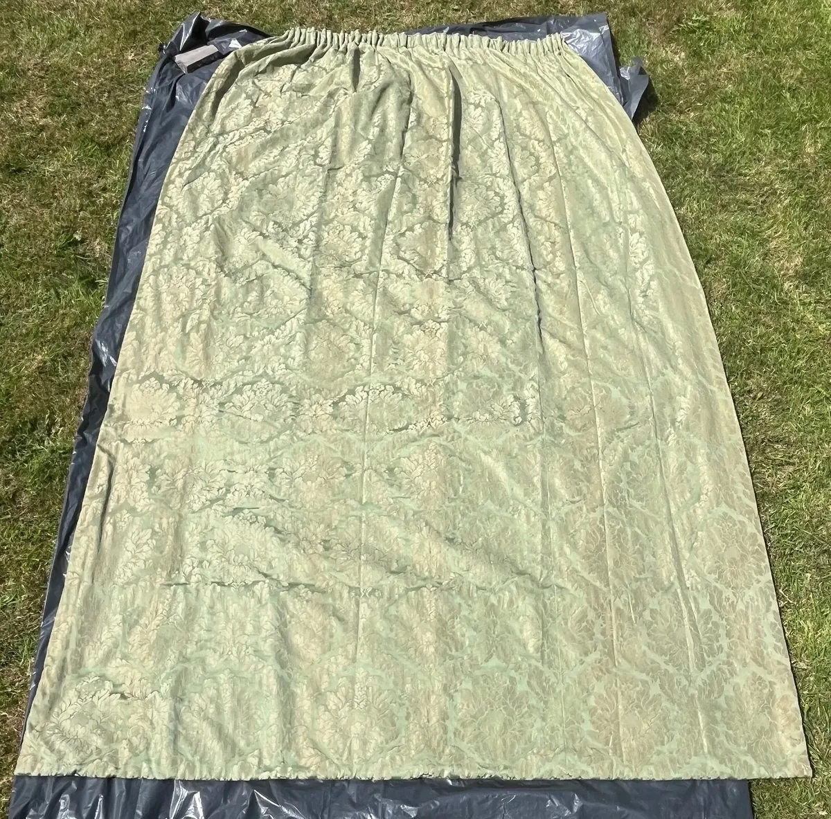Fine Set of Four Lined Damask Curtains (Period) - Image 1
