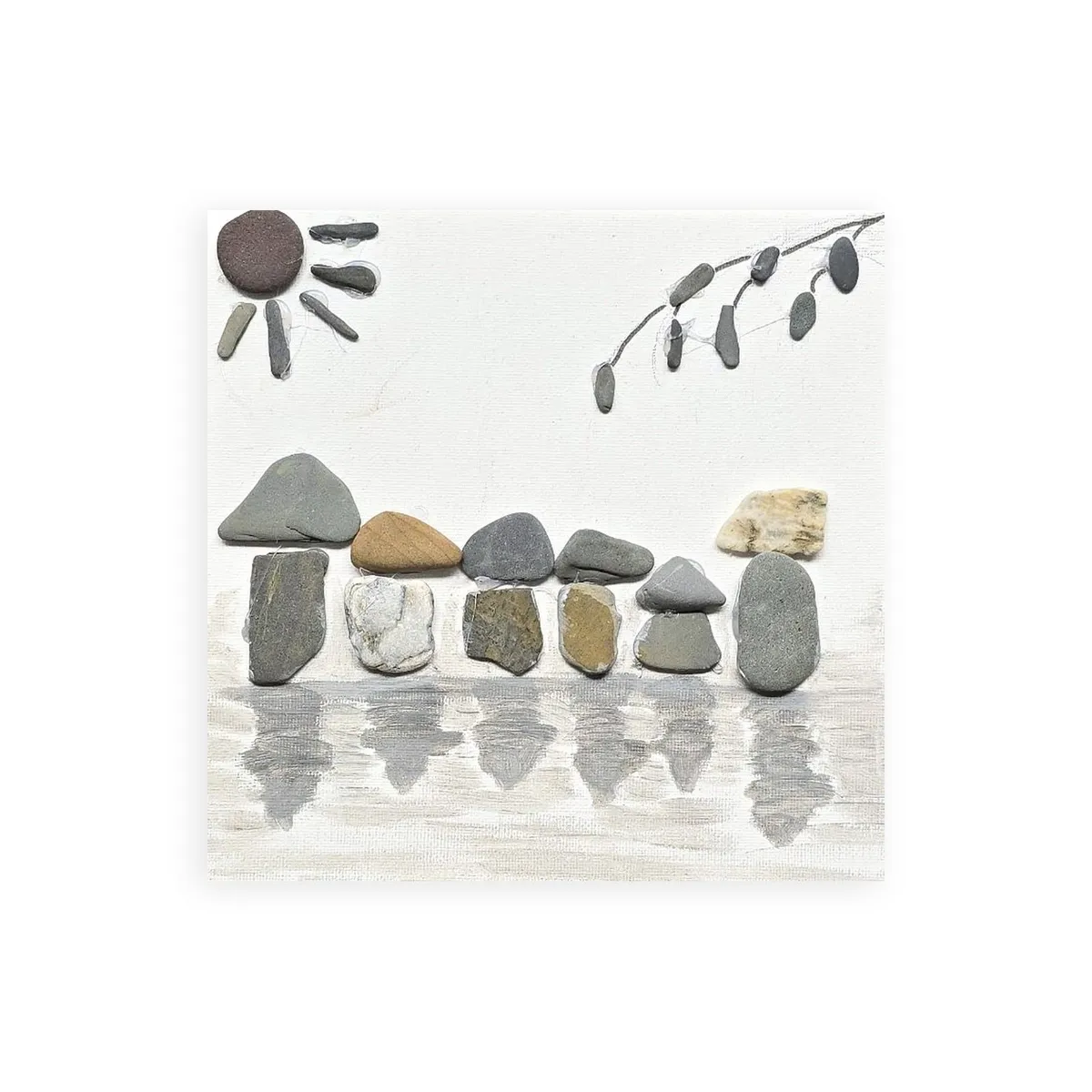 Handmade Pebble Art on Canvas - Image 4