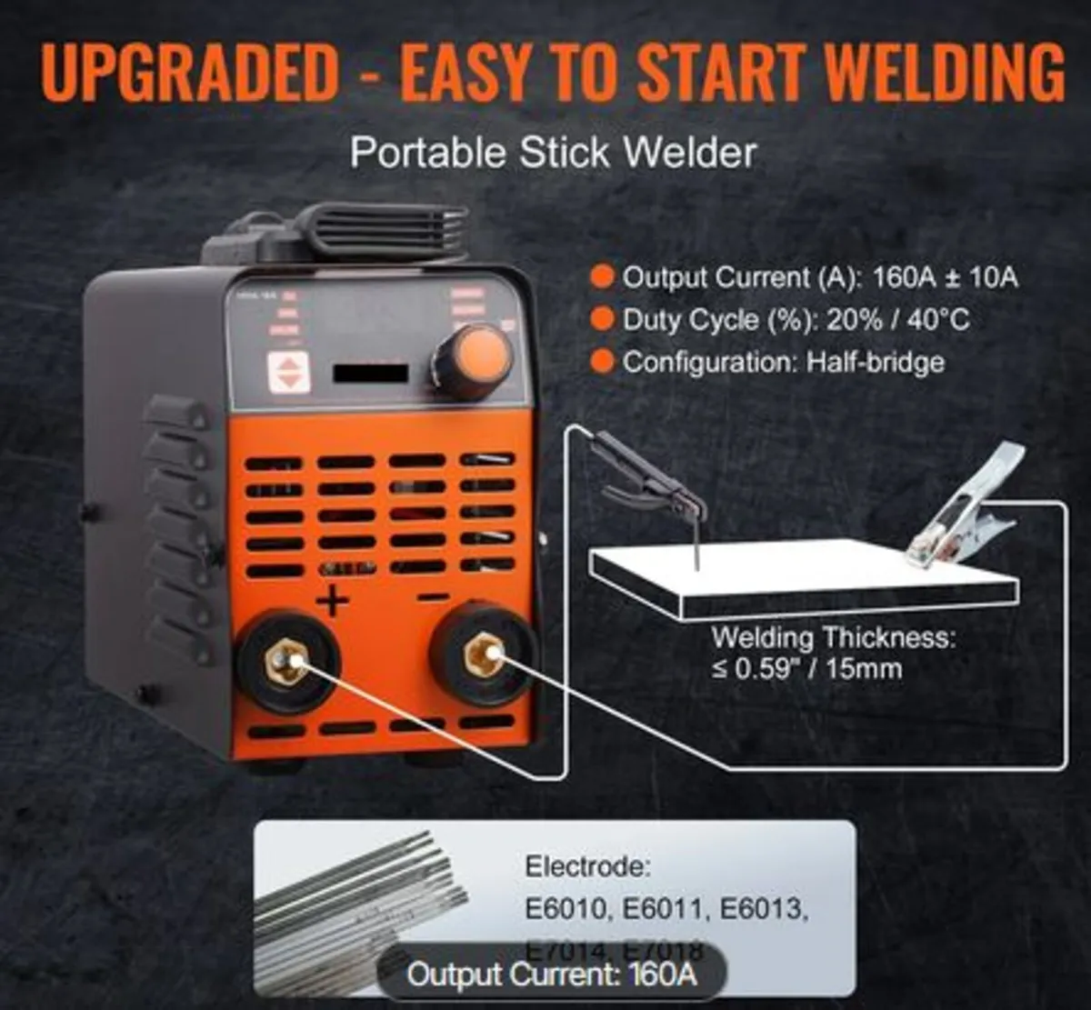 220V Stick Welder, 160A ARC/Lift TIG Welding - Image 2