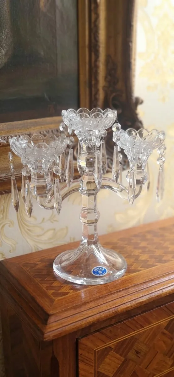 Vintage czech crystal bohemian candleabra - Image 2