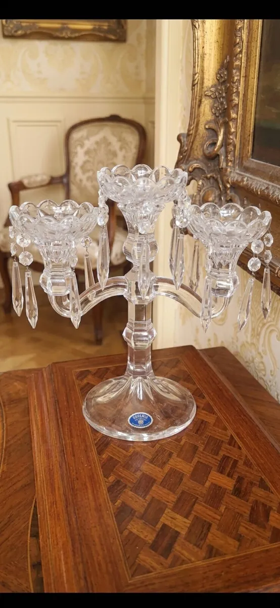 Vintage czech crystal bohemian candleabra - Image 3