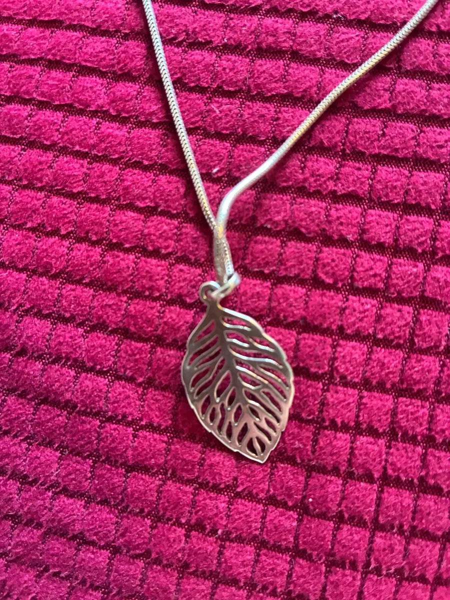 Sterling Silver Celtic Leaf Necklace - Image 2