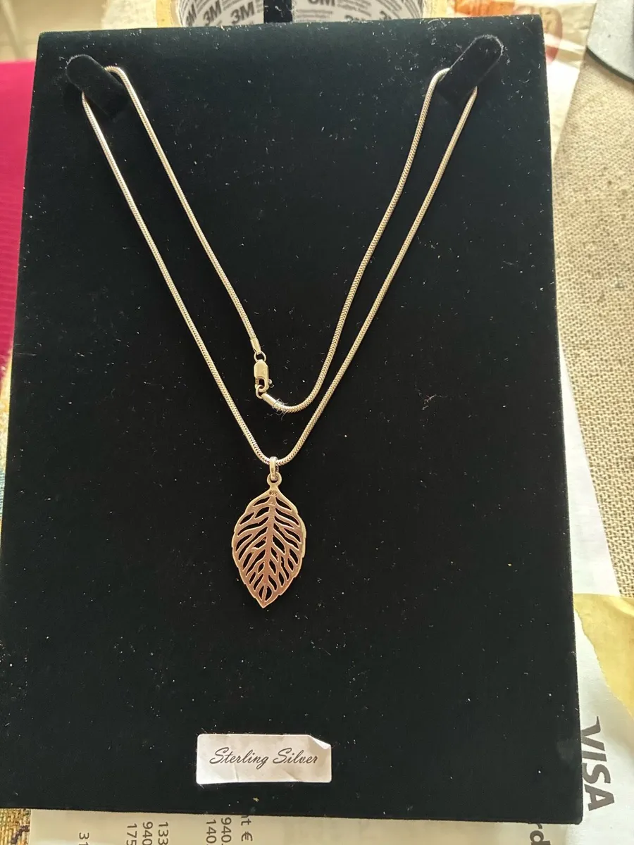 Sterling Silver Celtic Leaf Necklace - Image 1