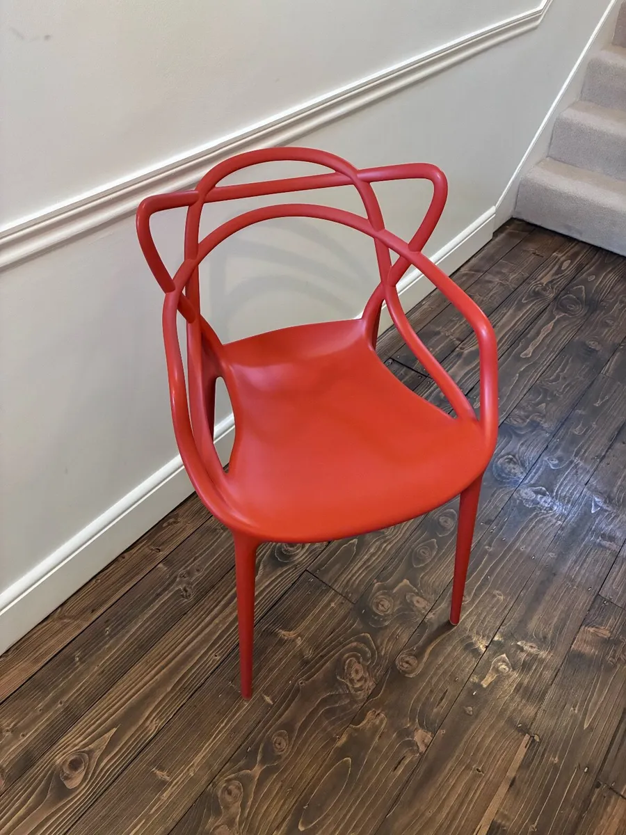 4 Genuine Kartell Masters Chairs – Rust - Image 1