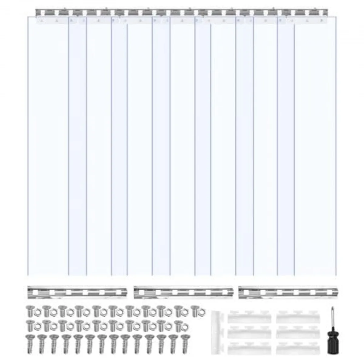 Clear PVC Strip Curtain, 2 m Height x 0.9 m Width - Image 1