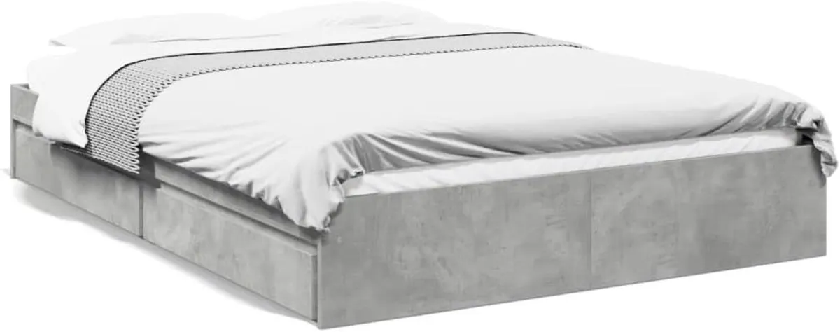 Bed Frame Engineered Wood Material Wooden Storage - Image 3