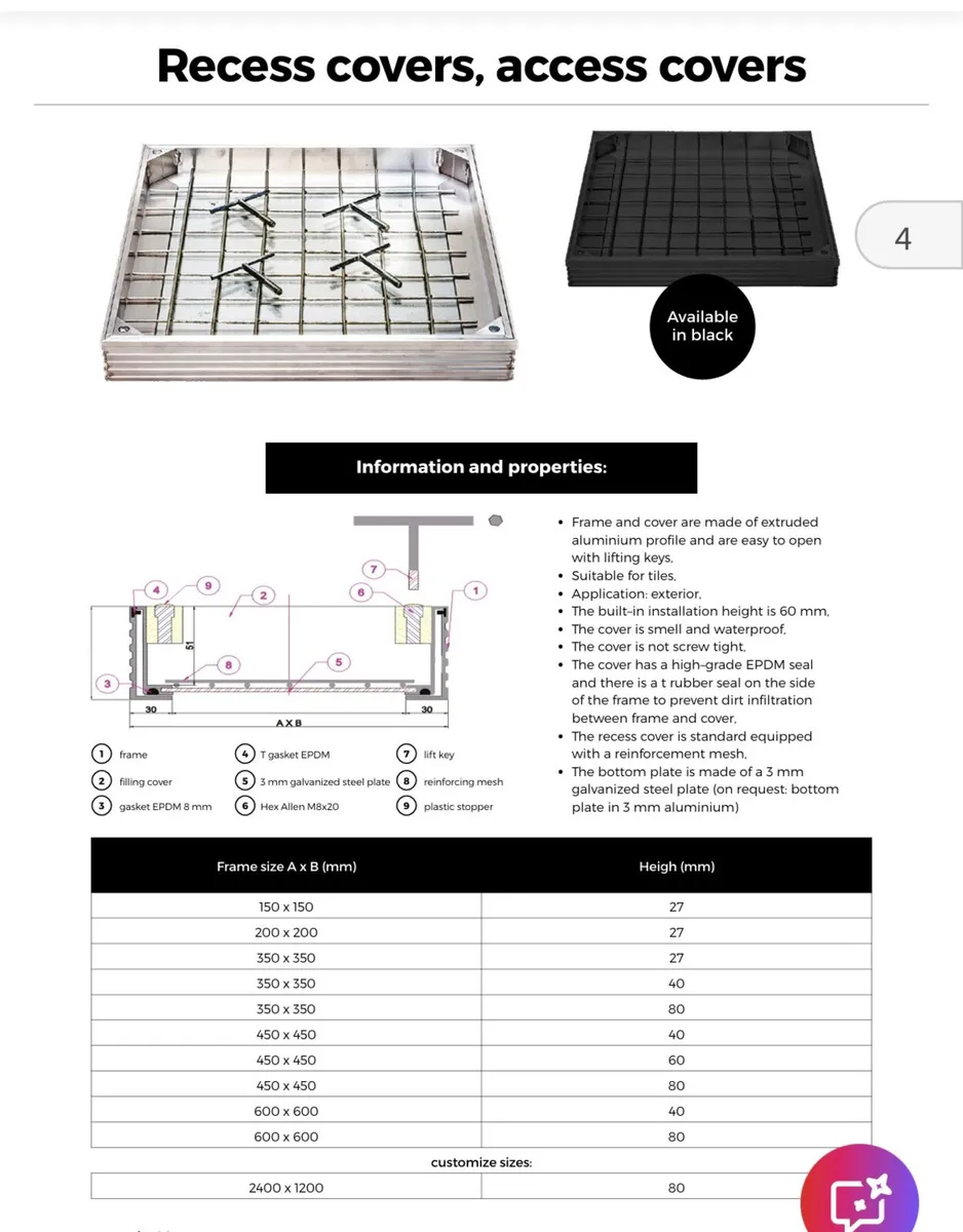 Recess Covers - stainless steel - Image 2