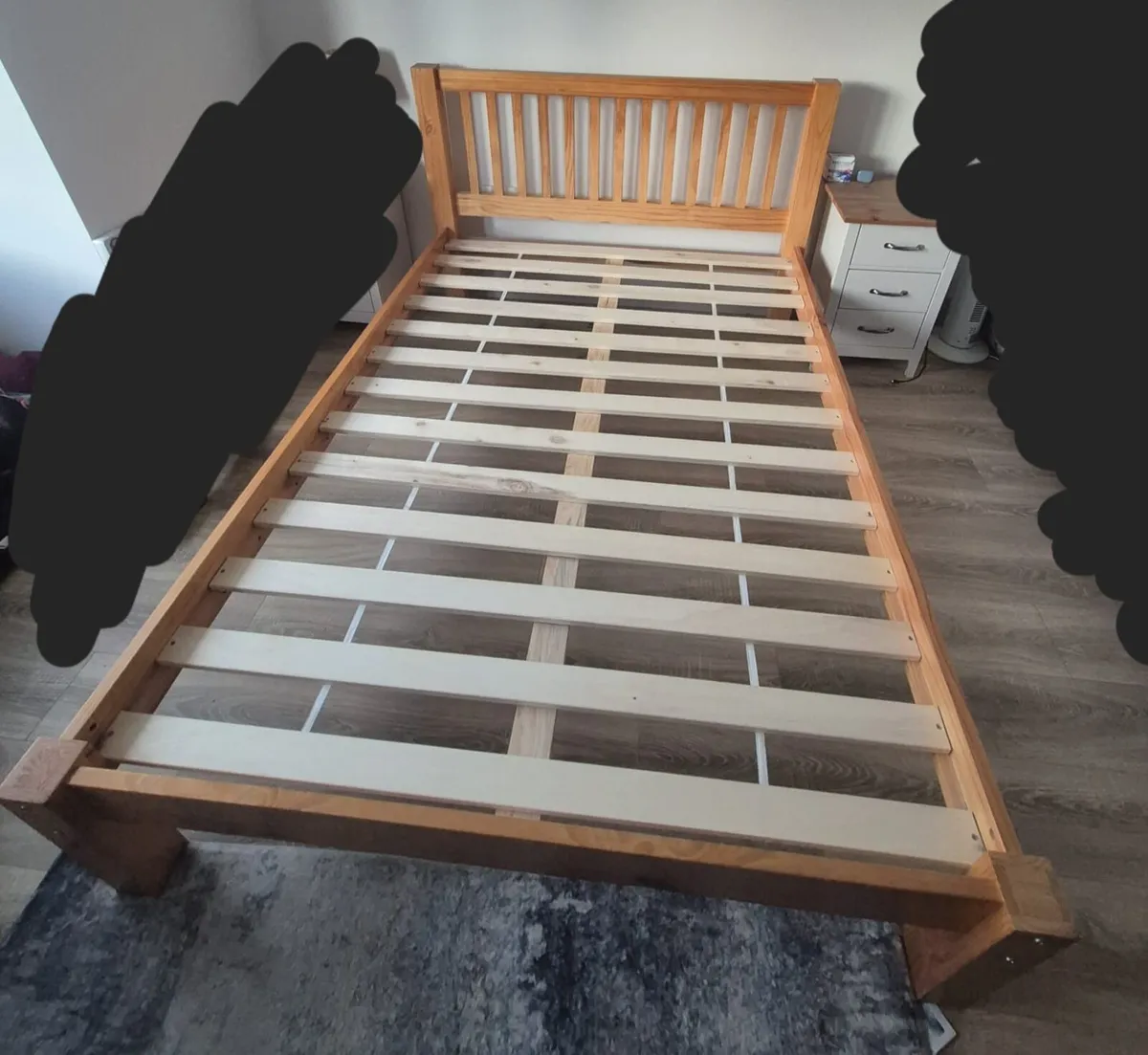 Solid wood bed frame