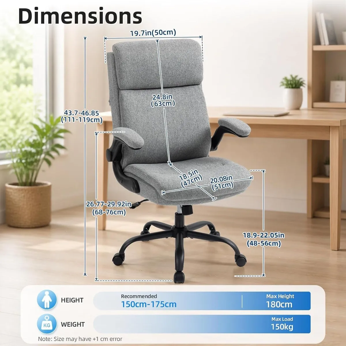 Fabric Office Chair Ergonomic Desk Chairs for Home - Image 2